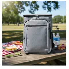 ALPES - Mochila Termica Cooler 23 Litros Gris Camping Picnic