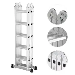 LERNEN - Escalera Multiproposito Plegable 20 Peldaños 5x4 150 Kg