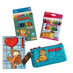 MOTARRO - Pack útiles escolares Garfield -Lápices-estuche-libreta