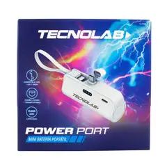 TECNOLAB - Powerbank Cargador Celular 10000mAh 20W Tipo C y LNTG TL778W Blanco