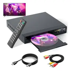 EVERSO - Reproductor De Dvd Cd Para Tv Hd 1080p Usb Con Cable Hdmi