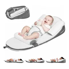 EVERSO - Cojín Antireflujo Bebé Ergonomico Viscoelastico Con Cinturon