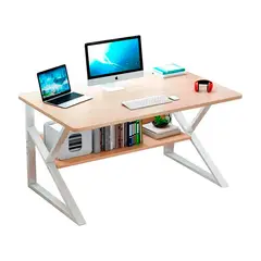 GLOBAL LATIN GROUP - Mesa Escritorio de Metal Moderna Compacta y Resistente - Beige