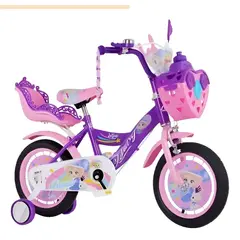 GENERICO - Bicicleta Aro 12 Infantil violeta flores