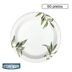 STOREWARE - Platos de Papel Cumpleaños Desechables21 cm 50 un