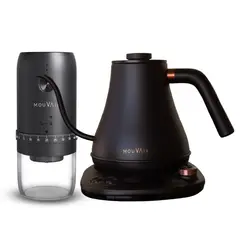 MOUVAIR - Hervidor Inteligente Swan Negro + Molinillo de Café Eléctrico