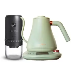 MOUVAIR - Hervidor Inteligente Swan Verde + Molinillo de Café Eléctrico