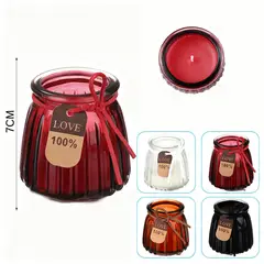 POLASUP - Set 4 Velas aromáticas en botellas vidrio combinación negro naranja blanco rojo fragancia duradera