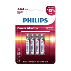 PHILIPS - Pack 4 Pilas AAA Alcalinas LR03P4B