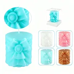 POLASUP - Set 4 velas perfumadas con relieve floral en tonos azules rosas marrones blancos ideales como regalo