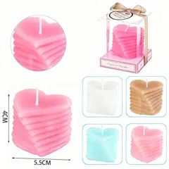 POLASUP - Set 4 velas aromáticas en forma de corazón de color azul rosa marrón blanco adecuadas como regalo