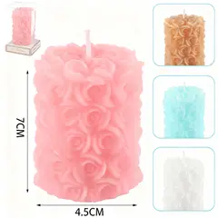 POLASUP - Set 4 velas perfumadas superficie en relieve de rosa azul rosa marrón blanco adecuadas como regalo