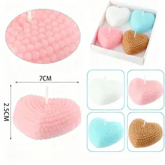 POLASUP - Set 4 velas aromáticas en forma de corazón color azul rosa marrón blanco son adecuadas como regalo