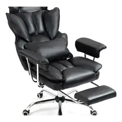 ANYHOGAR - Silla Escritorio Ejecutiva Oficina Ergonomica Pu Negro