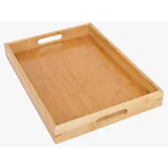 HD HOGAR SPA - Bandeja Rectangular Para Servir De Bambú Portátil 25x35cm
