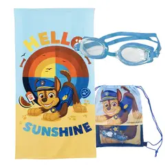 MASHINI - Toalla De Playa Infantil 70x140 Con Lentes De Agua Chase Sunshine