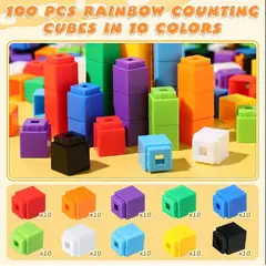 GENERICO - Cubos Conectores Para Matemática 100 unidades Método Singapur