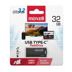 MAXELL - Pendrive USBTC Tipo C 32gb 3.2 Negro