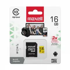 MAXELL - Tarjeta Micro SD 16GB CLASE 10