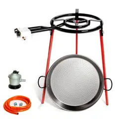 LA VALENCIANA - Set paellero 46 cm + quemador y soporte