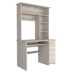 TUHOME - Escritorio Biblioteca 1 Puerta 1 Cajon 180 1807x110x583 Cm Ceniza