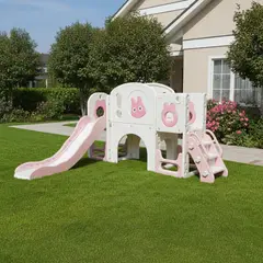 IGPRO - Resbalín 5 en 1 aro, telescopio, almacenamiento y juego de perforación Rosado