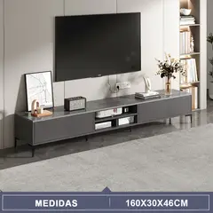TIENDA EL GARAGE - Rack TV Gris Doble puerta 160x30x46 cms