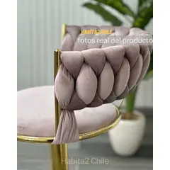 HABITA2 CHILE - Taburete Queen Gold Palo Rosa - 2 Unidades