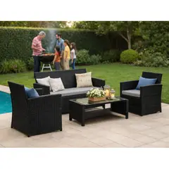 GENERICO - Juego De Living Terraza 4 Personas Honolulu Con Cojines Impermeables