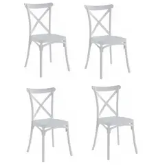 SPAZZIO - KIT 4 SILLAS PP RETRO CROSSBACK BLANCO