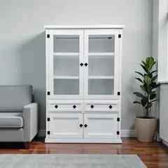 GENERICO - VITRINA XL DE MADERA COLOR BLANCA MGR MUEBLES