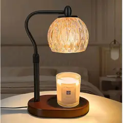 SANTU HOME & DECO - Lampara Calentadora de Velas Aromaticas Farol Negro