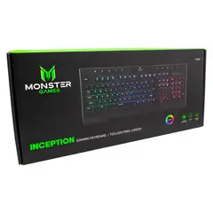MONSTER GAMES - TECLADO GAMER MONSTER INCEPTION QWERTY COLOR NEGRO CON LUZ Multicolor Open box