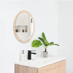 TUHOME - Espejo Ary 60 Circular 60x60x19 Cm Con Marco De Madera