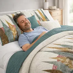 GENERICO - Cubre cama plaza y media de verano estampado verde