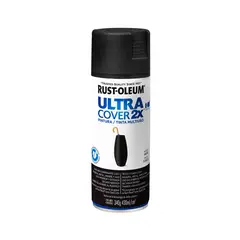 RUST OLEUM - Pintura en Spray Ultra Cover 2X Multiuso Negro Mate 340 g