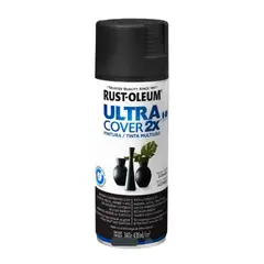 RUST OLEUM - Pintura en Spray Ultra Cover 2X Multiuso Negro Cañón Satinado 340 g