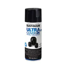 RUST OLEUM - Pintura en Spray Ultra Cover 2X Multiuso Negro Brillante 340 g
