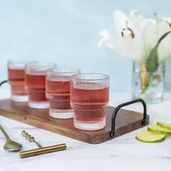 SANTU HOME & DECO - Pack 4 Vasos Vidrio Highball Para Cocteleria 180ml