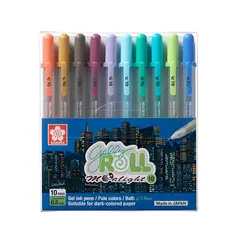 SAKURA - Lápices Gel Gelly Roll Moonlight Set 10 Color Tierra