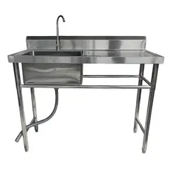GENERICO - Lavafondos Acero Inox. 120x60x90 cm. Secador derecho