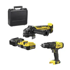 STANLEY - Kit esmeril + taladro 20V + acces SBG700M2K-SCD711B