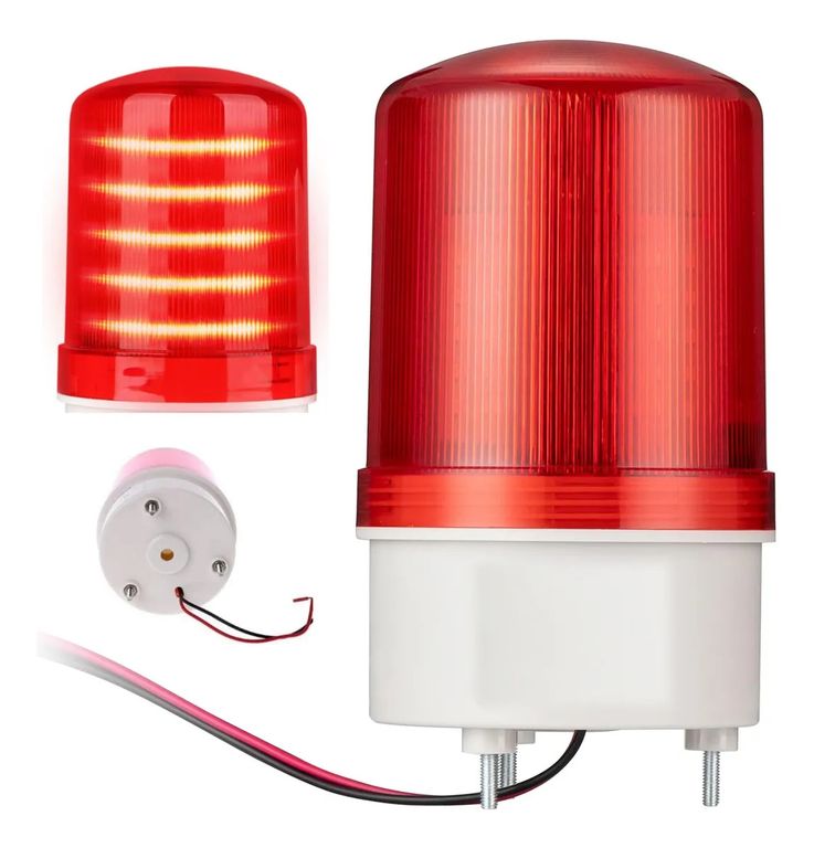 Baliza Giratoria Led Con Sirena 220v Rojo Porton Alarma