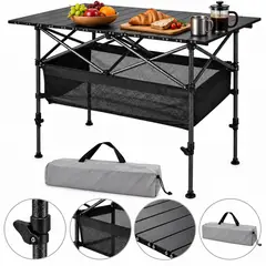 EVERSO - Mesa Plegable 120x80cms Tipo Maleta Portatil Camping Jardin