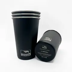 LENGA - Vasos Acero Inoxidable Negro Pack 4 Unidades 473ml Lenga®