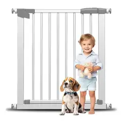 EVERSO - Reja De Seguridad Escalera Puerta Ajustable Bebés Y Mascotas 75-84cm