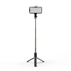 IRM - Trípode Estabilizador 360° Palo Selfie Disparador Bluetooth Negro