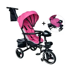 BEBEGLO - Triciclo Coche Cuna Bluetooth Trike Plus 360 Fucsia
