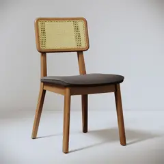 MILK - Silla Comedor Monte Gris y Rattan