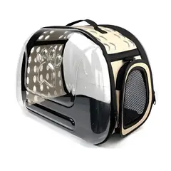 OKAY - Bolso De Gato Espacial Transparente Plegable Para Mascotas Color Beige